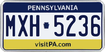 PA license plate MXH5236