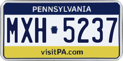 PA license plate MXH5237