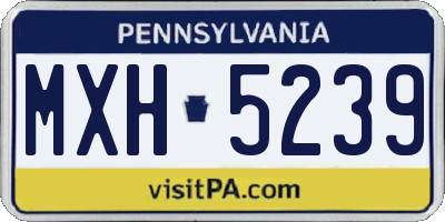 PA license plate MXH5239