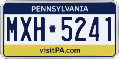 PA license plate MXH5241