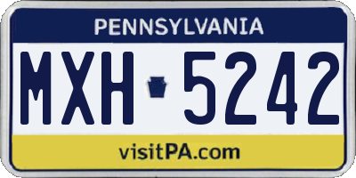PA license plate MXH5242