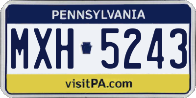 PA license plate MXH5243