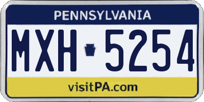 PA license plate MXH5254
