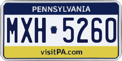 PA license plate MXH5260