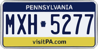 PA license plate MXH5277