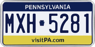 PA license plate MXH5281