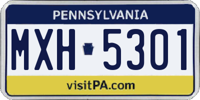 PA license plate MXH5301