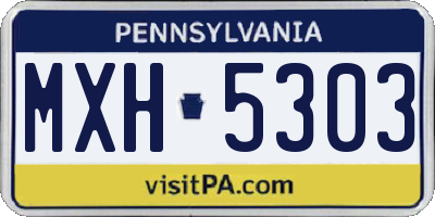 PA license plate MXH5303