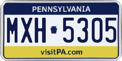 PA license plate MXH5305