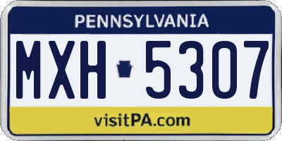 PA license plate MXH5307