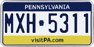 PA license plate MXH5311