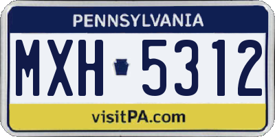 PA license plate MXH5312