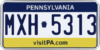 PA license plate MXH5313