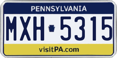 PA license plate MXH5315