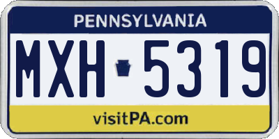 PA license plate MXH5319