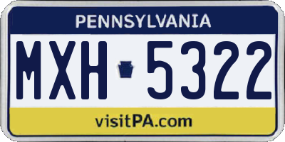 PA license plate MXH5322