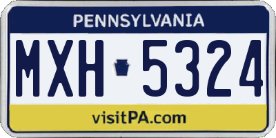 PA license plate MXH5324