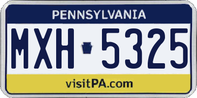 PA license plate MXH5325