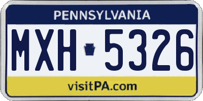 PA license plate MXH5326