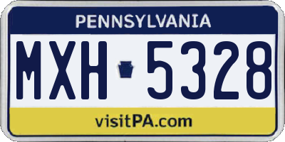 PA license plate MXH5328