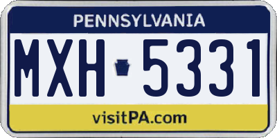 PA license plate MXH5331