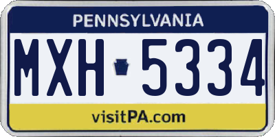 PA license plate MXH5334