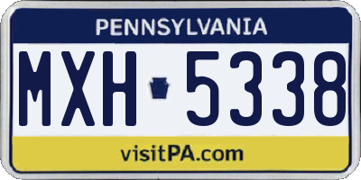 PA license plate MXH5338