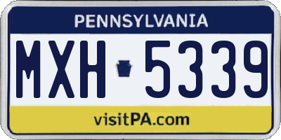 PA license plate MXH5339