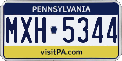 PA license plate MXH5344