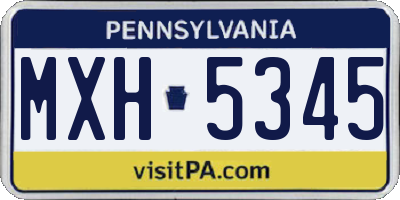 PA license plate MXH5345