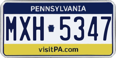PA license plate MXH5347