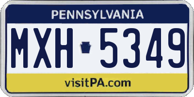 PA license plate MXH5349