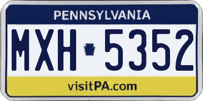 PA license plate MXH5352