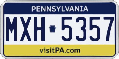 PA license plate MXH5357