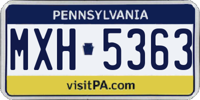 PA license plate MXH5363