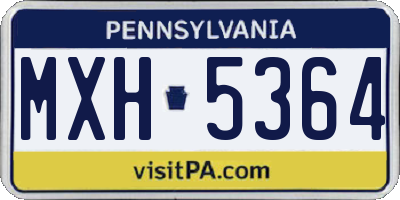 PA license plate MXH5364