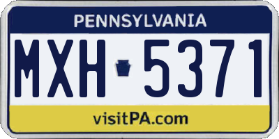 PA license plate MXH5371