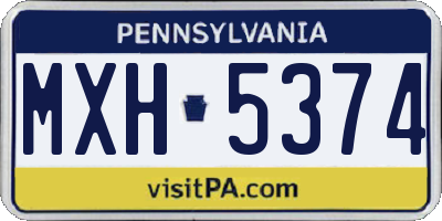 PA license plate MXH5374