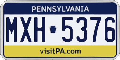 PA license plate MXH5376