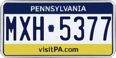 PA license plate MXH5377