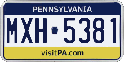 PA license plate MXH5381