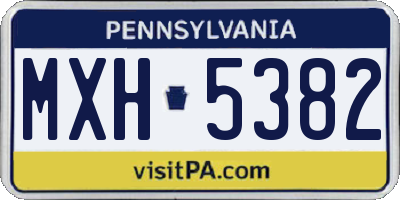 PA license plate MXH5382