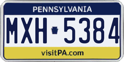 PA license plate MXH5384
