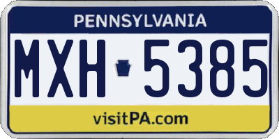 PA license plate MXH5385