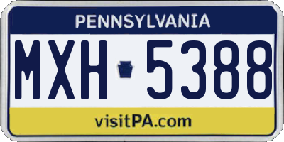 PA license plate MXH5388
