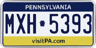 PA license plate MXH5393