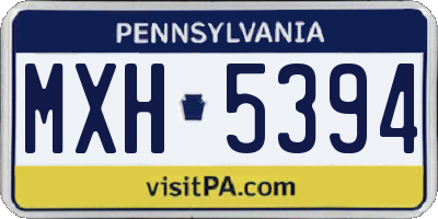 PA license plate MXH5394