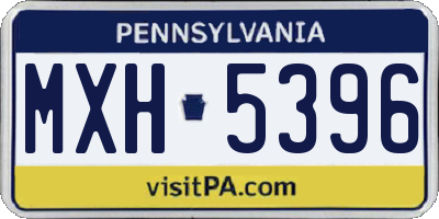 PA license plate MXH5396