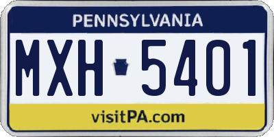 PA license plate MXH5401