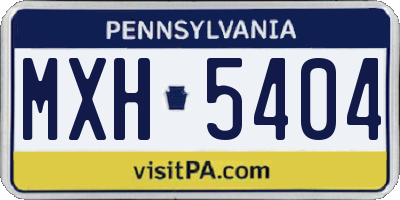 PA license plate MXH5404
